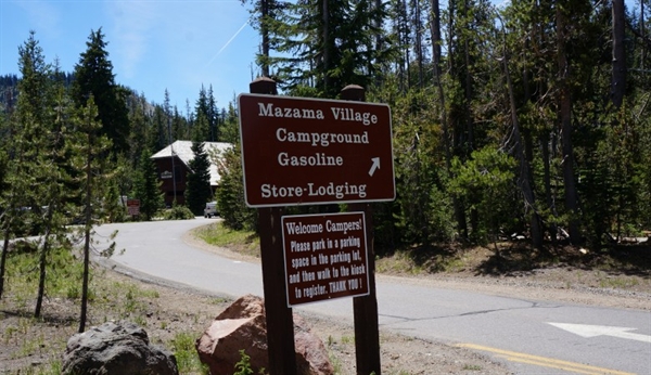 Mazama Village Sign